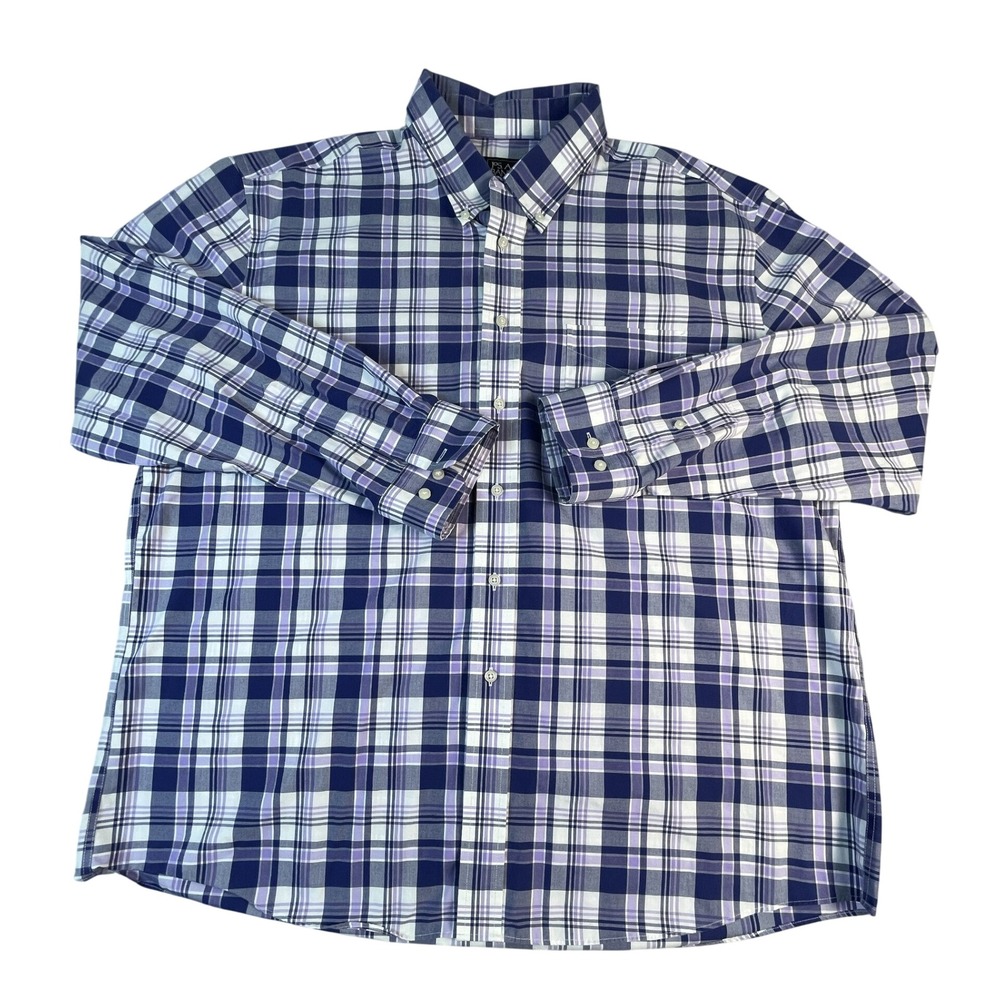 Jos. A. Bank Shirt Mens XXL Purple Traveler Tailored Fit Button Down Long Sleeve